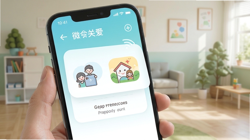 微关爱 安全区域 地理围栏 提醒通知 手机界面 学校 家庭 图标 清新配色 简约风格
