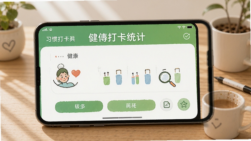 送健康 习惯打卡统计页面
