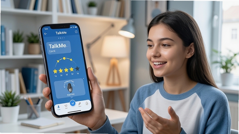 TalkMe����������չʾ��AI�Ի���ϰ������һλ�����û������ֻ���ϰӢ������Ļ��ʾ���������뷢��������ʾ������Ϊ��ܰ�鷿�������ִ���Լ��񣬸���ϸ�ڣ���ɫ���ɫ��ɫ��