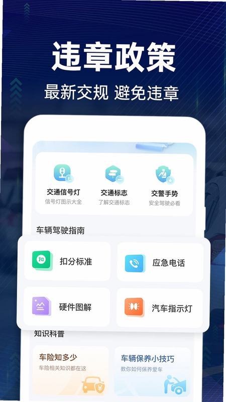 交通违规代码快查 反馈界面