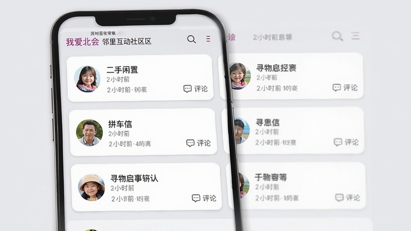 �Ұ����� ���ﻥ������ҳ�棬�ֻ���Ļչʾ�����б���������������ת�á�ƴ����Ϣ��Ѱ�����µ����ݿ�Ƭ��ÿ�ſ�Ƭ���û�ͷ�񡢷���ʱ���������������Ϊǳ��ɫ��������ܰ�Ѻ�