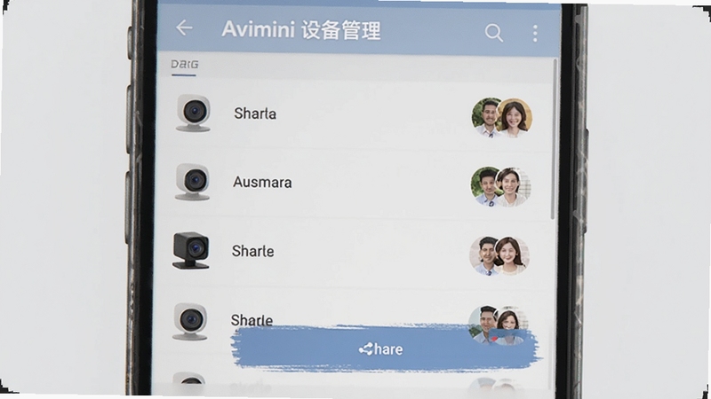 Avmini�豸�������棬�ֻ���ʾ�豸�б��������ť������Ϊ����ǳ��ɫ���������ж������ͷͼ�����ͥ��Աͷ�����ֶ��˹����ı�����