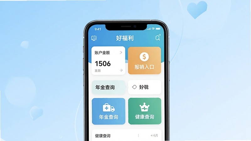�ø���Ӧ��������չʾͼ����������Ϊ�ֻ���Ļ����Ļ�ڳ��ֺø���APP����ҳ���֣������˻���������ڡ�����ѯ��ģ�飬����Ϊǳ��ɫ���䣬���������¼�࣬ͻ�������븣������