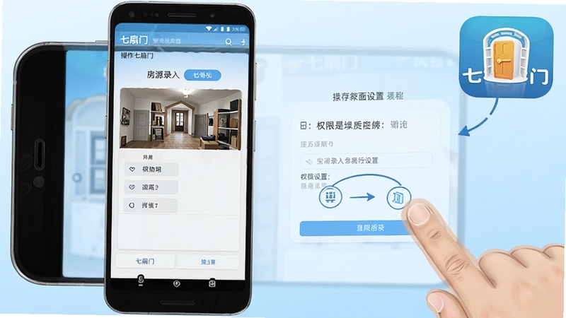 ������App�ڰ�׿�ֻ��ϵĲ�������ʾ��ͼ������չʾ�ֻ���Ļ�з�Դ¼����Ȩ������ҳ�棬�Ա�����ָ�����Ļ�Ķ���ʾ�⣬����Ϊǳ��ɫ���䣬������ƫ��̳�ָ���������д���������Ӧ��ͼ��