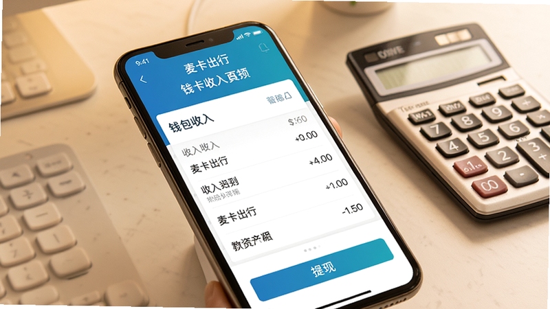 �󿨳���˾����Ǯ������ҳ�棬�ֻ���Ļ��ʾ������ϸ�б������ְ�ť�����汳��Ϊ��Լ�칫�����������������ɫ����ů��ͻ���󿨳������������������������