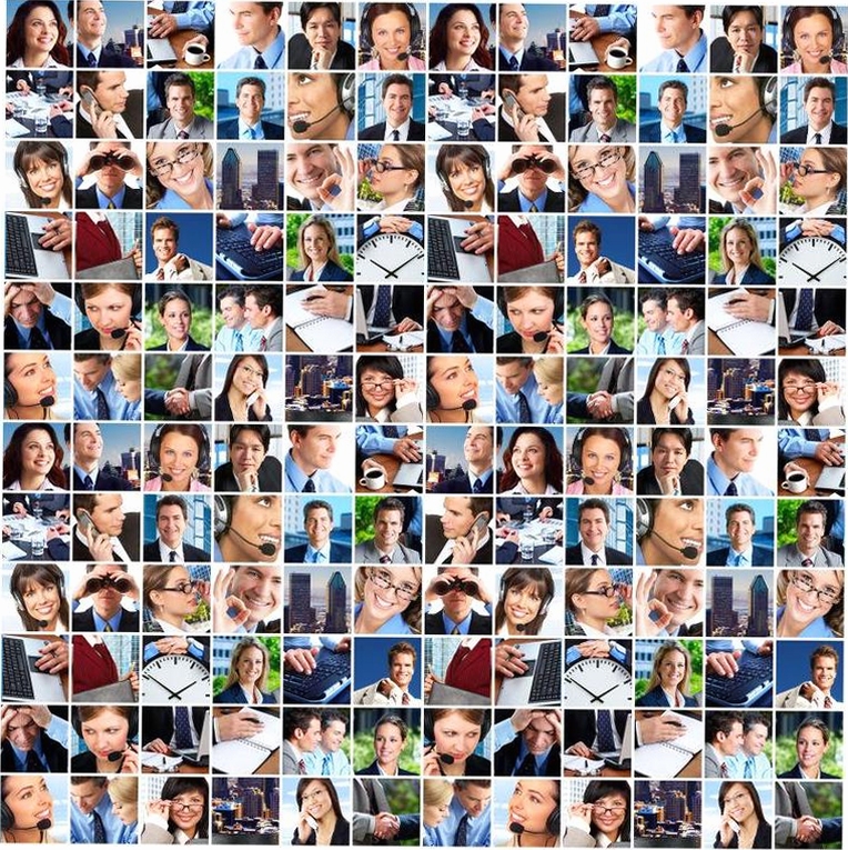 不同职业人群使用吾律APP的场景拼图,展现多元化适用性