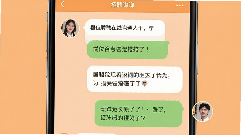 ��Ƹ���߹�ͨ�����ͼ���ͼ��չʾ�ֻ����촰�ڣ����Ϊ��ְ��ͷ���Ҳ�Ϊ��Ƹ��ͷ�񣬶Ի���������ʾ��λ��ѯ���ݣ�����Ϊǳ��ɫ���������ɾ��Ѻá�