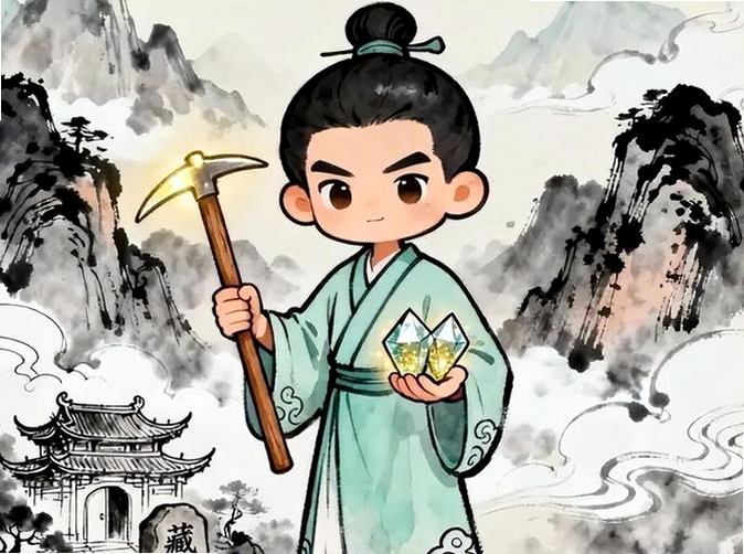 道友来挖宝卡通画风角色展示图