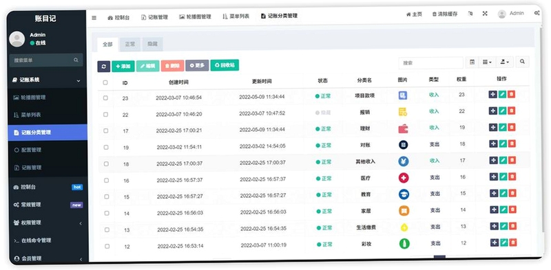 财鸽记账智能分类界面截图
