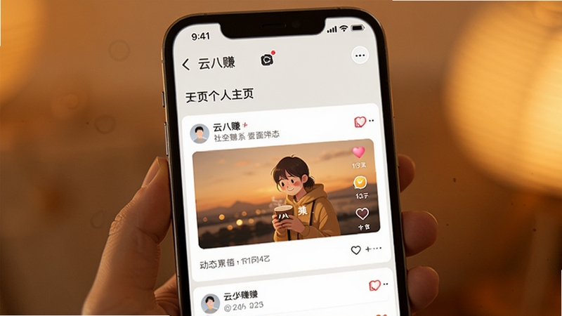 �ư�׬������ҳ�붯̬�㳡���棬�ֻ���Ļ��ʾͼ�Ķ�̬��Ƭ�͵���ͼ�꣬����Ϊůɫ����ͻ���罻������