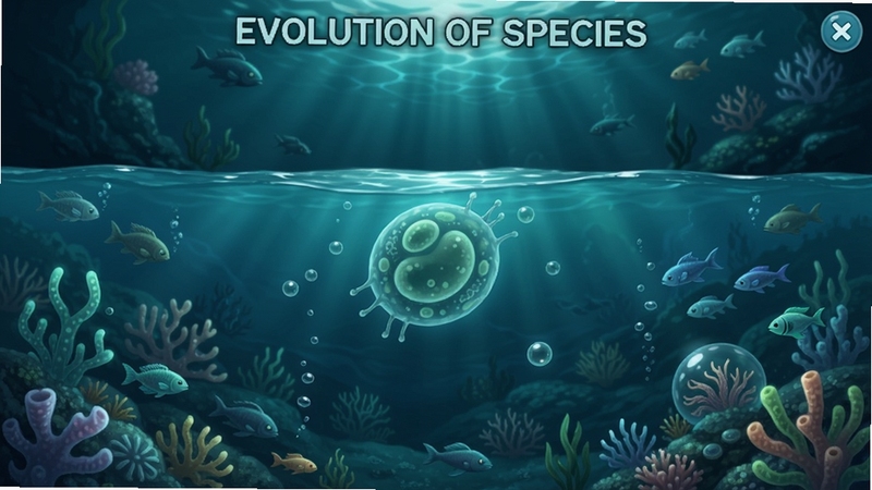 Evolution of Species ��Ϸ������չʾ����������Ϊԭʼ������Ư���ĵ�ϸ���������Ϊ���亣�����������Ч��������ɫ��������Ϊ����ϸ�ڷḻ������Booguģ������