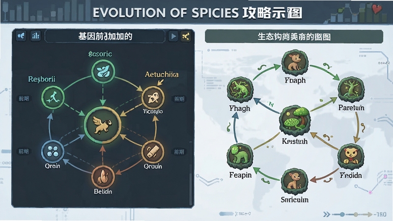 Evolution of Species ����ʾ��ͼ������չʾ��Ϸ�ڻ���ӵ��������̬����ϵͼ����עǰ���Ƽ�����ڵ㣬����Ϊ������Ϣͼ�����