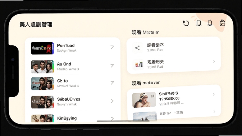 ��������׷��������棬�ֻ���Ļչʾ����׷���б��͹ۿ���ʷ��¼������Ϊ��Ƭʽ���֣���������װ�ɫ��������������Ļ���룬ϸ�ڷḻ�����ָ��Ի���������