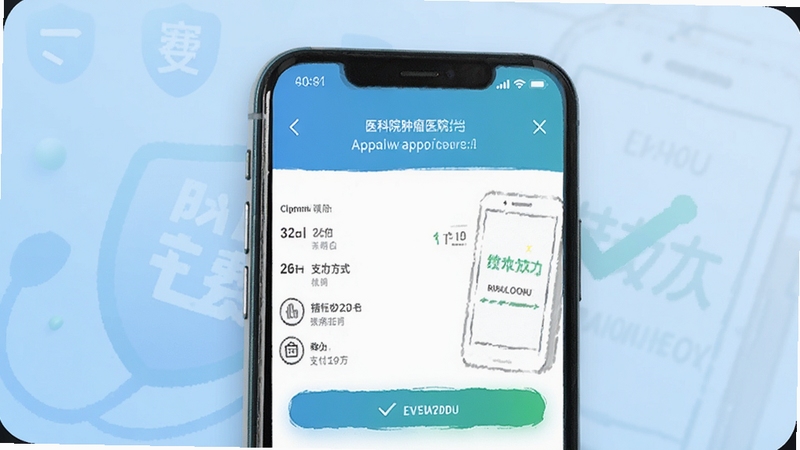 ҽ��Ժ����ҽԺApp���߽ɷѽ���չʾ����������Ϊ�ֻ���Ļ�еķ�����ϸ��֧����ʽѡ��ҳ�棬����Ϊ����ɫ���䣬ͻ����ȫ֧��ͼ����ɷѳɹ�״̬������Booguģ������