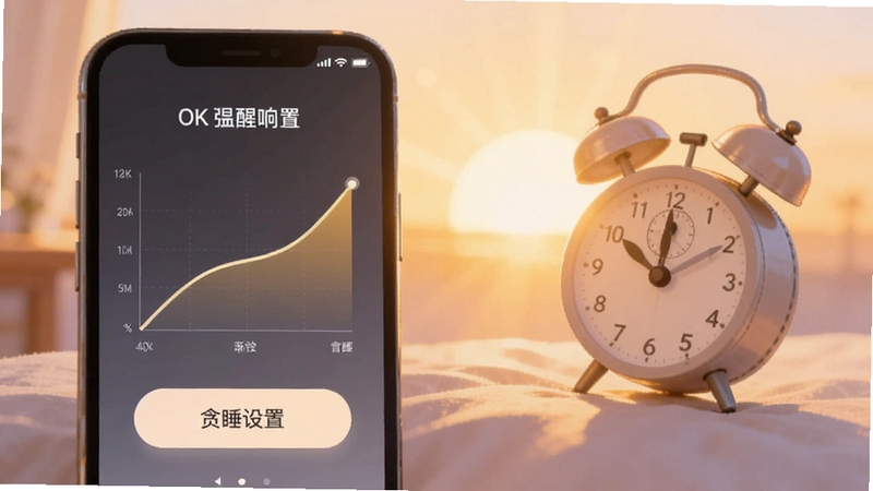 OK���� ��ǿ������̰˯���ý��棬����չʾ�ֻ���Ļ�ϵ�������ǿ����ͼ��̰˯��ť������Ϊ�峿�ճ���������������Ͳ廭��ɫ����ů�滺�������ºͻ��ѵ�����
