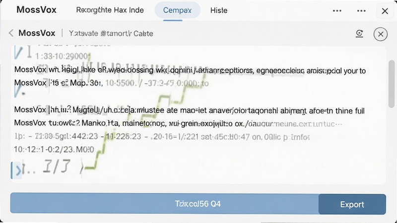 MossVox �ı��༭�뵼�����ܽ��棬չʾתд����ı����䡢ʱ�������뵼����ť������Ϊǳɫ������������Ԫ������������ MossVox �ı༭�����