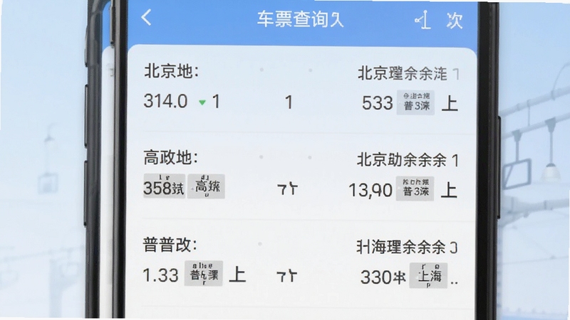 ��·��Ʊapp��Ʊ��ѯ�����ͼ���ֻ���Ļ��ʾ�����ر������Ϻ��ĳ����б����������������������г�����Ʊ���������ɼ�������Ϊ����ɫ����