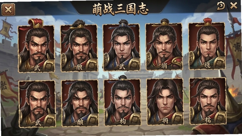 萌战三国志武将收集界面预览图