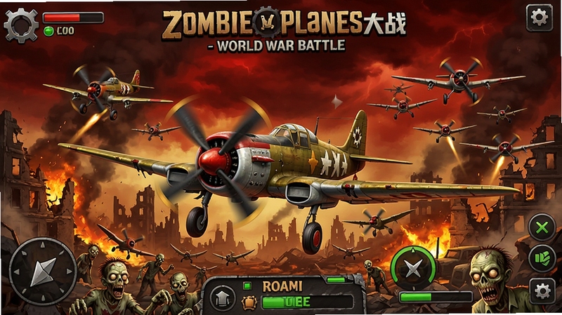 ��ʬ�ɻ���ս Zombie Planes - World War Battle ��Ϸ������ȫ������������Ϊһ�ܶ�ս���������ս����������ȼ�յĳ��з������Ⱥ��ʬ���е�λ����ճʰ���ɫĩ�շ�Χ�����湹ͼ�����ֻ���Ļ��ϸ�ڷḻ����ϷUIԪ�������ɼ�