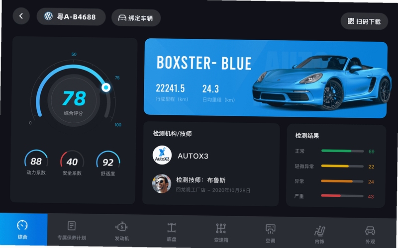 MotoPhix车辆健康报告界面截图