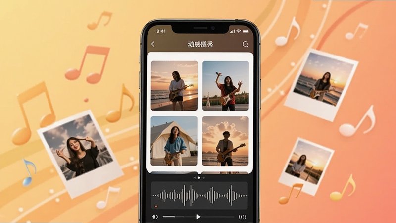 ���������������������չʾ����������Ϊ�ֻ���Ļ��ʾ������APP�����༭ҳ�棬��Ļ��չʾ������Ƭ����ͼ�����ֲ���ͼ����������Ϊ��͵�ůɫ�����䣬��Χ��׺��������ƬƯ��Ԫ�أ���������ܰ���죬����Booguģ������