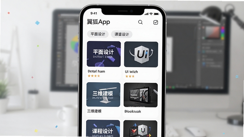 ����APP����ƿγ��б����棬��������Ϊ�ֻ���Ļ��չʾ�ĸ�����ƿγ̷��棬����ƽ����ơ�UI��ơ���ά��ģ�ȷ����ǩ������Ϊ�����İ�ɫ��ǳ��ɫ���䣬������רҵ���£�ͻ���γ̷ḻ�������������