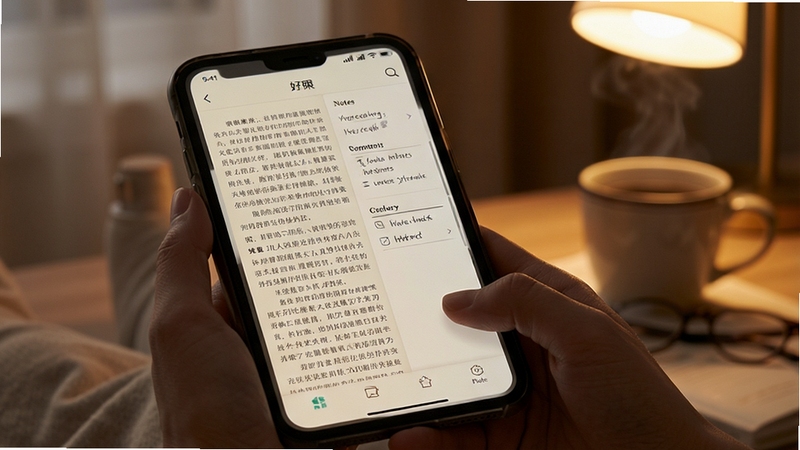 好策 阅读模式 手机显示电子书 护眼背景 笔记侧边栏 柔和暖光 舒适阅读氛围 精致UI