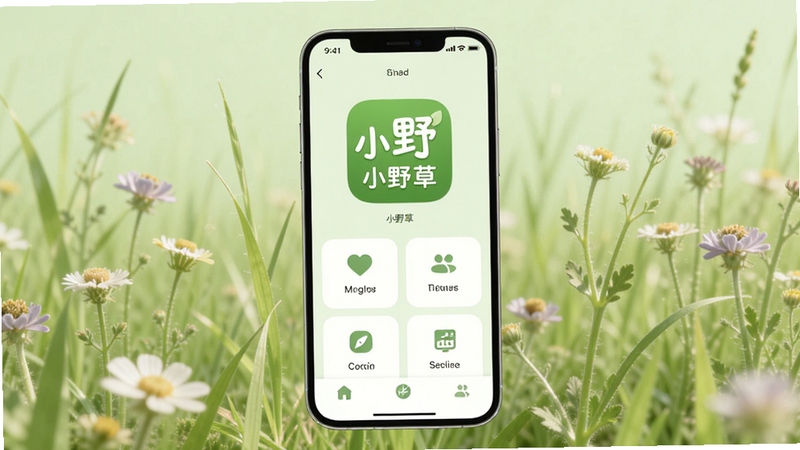 СҰ��Ӧ��������չʾ����������Ϊ�ֻ���Ļ����Ļ�ڳ���СҰ��Ӧ��ͼ�����๦�ܲ��֣�����Ϊ����ɫ��Ȼ�ݵ���Ұ��������ɫ��������ͣ�����Booguģ�����ɣ�ͻ��СҰ�ݺ���ȫò