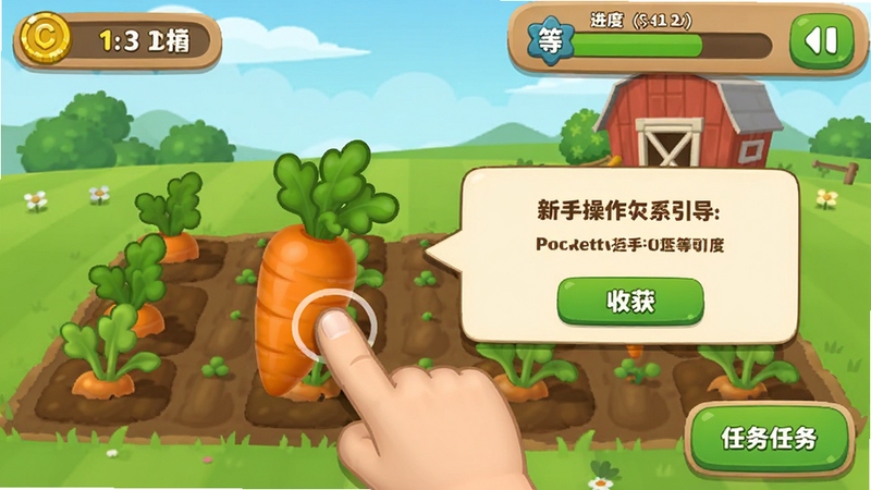 My Pocket Farm ���ֲ����������棬����չʾһֻ��ָ�������ĺ��ܲ����Աߵ����ջ���ʾ�򣬱���Ϊ����ũ�ﳡ��������Ԫ�ذ�������������ȼ����Ⱥ�����ť����������Ѻã��ʺϽ̳���ͼ